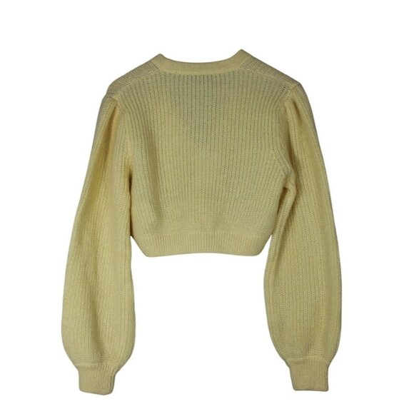 Alessandra Rich women's ‎ cropped embellished mohair blend cardigan sweater 36 - Picture 2 of 12